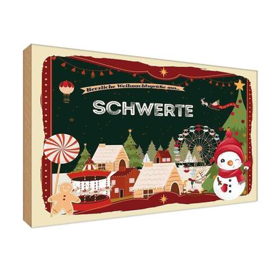 vianmo Holzschild 30x20cm Weihnachten Schwerte Deko Geschenk