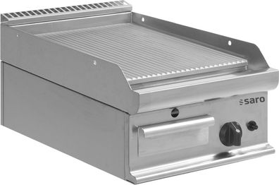 Saro Gas-Griddleplatte Tischmodell E7Ktg1Bbr, Maße B 400, Bratplatte 395 X T 700,