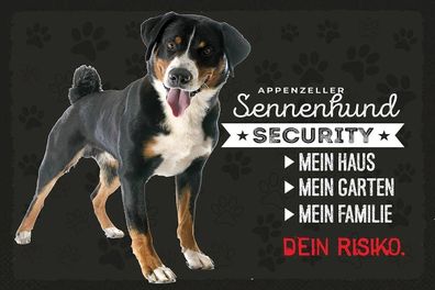 vianmo Holzschild 18x12cm Sennenhund Security Mein Haus Deko Geschenk