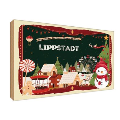 vianmo Holzschild 18x12cm Weihnachten Lippstadt Deko Geschenk