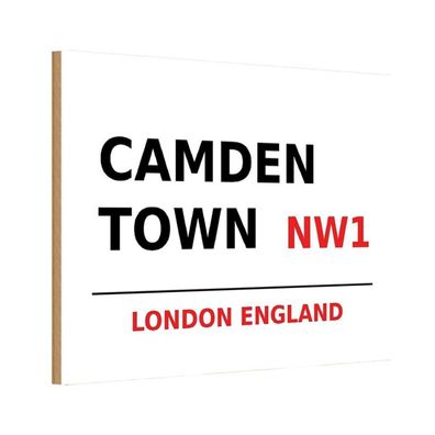 vianmo Holzschild 18x12cm England Camden Town NW1 Deko Geschenk