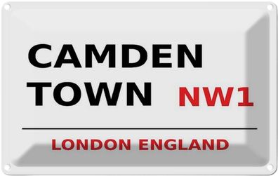 vianmo Blechschild 18x12cm England Camden Town NW1 Deko Geschenk