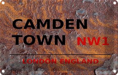 vianmo Blechschild 18x12cm England Camden Town NW1 Deko Geschenk