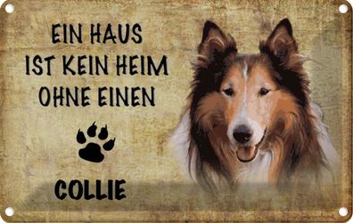 vianmo Blechschild 18x12cm Collie Hund Deko Geschenk