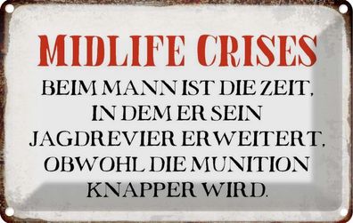 vianmo Blechschild 18x12cm Midlife Crises Beim Mann Deko Geschenk