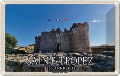 vianmo Blechschild 18x12cm Saint-Tropez Frankreich Citadelle Deko Geschenk