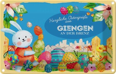 vianmo Blechschild 18x12cm Ostergrüße Giengen An Der Brenz Deko Geschenk