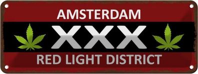 vianmo Blechschild 27x10cm Amsterdam XXX red light district Deko Geschenk