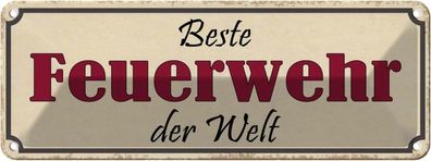 vianmo Blechschild 27x10cm beste Feuerwehr der Welt Deko Geschenk