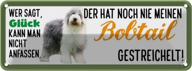 vianmo Blechschild 27x10cm Bobtail Hund gestreichelt Deko Geschenk