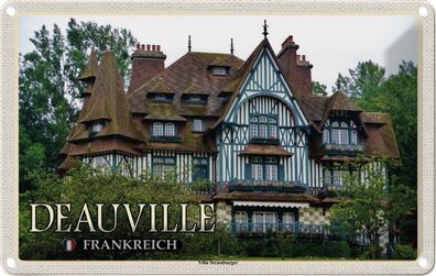 vianmo Blechschild 30x20cm Deauville Frankreich Villa Strassburger Deko Geschenk