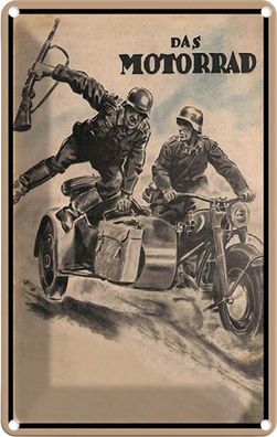 vianmo Blechschild 20x30cm Motorrad Soldaten Deko Geschenk