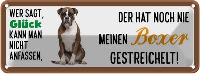 vianmo Blechschild 27x10cm Boxer Hund gestreichelt Deko Geschenk