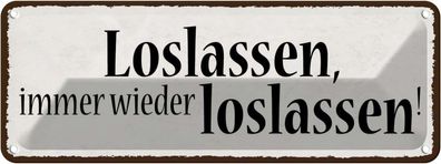 vianmo Blechschild 27x10cm Loslassen Immer Wieder Deko Geschenk