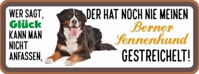 vianmo Holzschild 27x10cm Berner Sennenhund gestreichelt Deko Geschenk