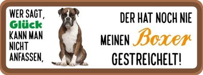 vianmo Holzschild 27x10cm Boxer Hund gestreichelt Deko Geschenk