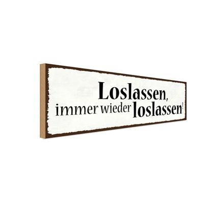 vianmo Holzschild 27x10cm Loslassen Immer Wieder Deko Geschenk