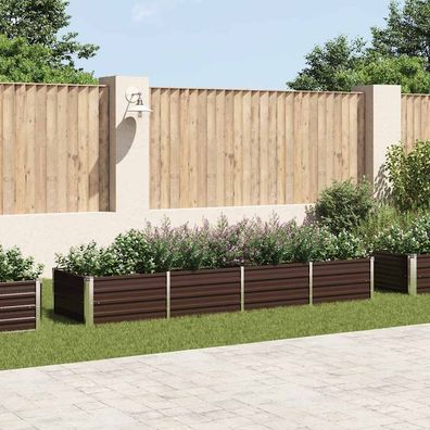 vidaXL Garten-Hochbeet Braun 320 x 80 x 45 cm Verzinkter Stahl