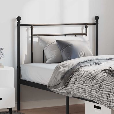 vidaXL Kopfteil Metall Schwarz 100 cm
