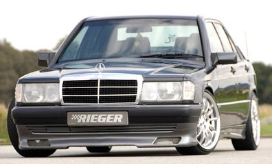 Rieger Spoilerlippe für Mercedes 190 W201 ohne 16V ab 1988 Y 00025047 schwarz matt L