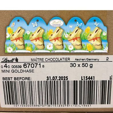 Lindt Mini-Goldhasen 'Blumenwiese' 60x 50g