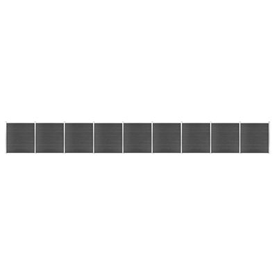vidaXL Zaunelement Set WPC 1564x186 cm Schwarz