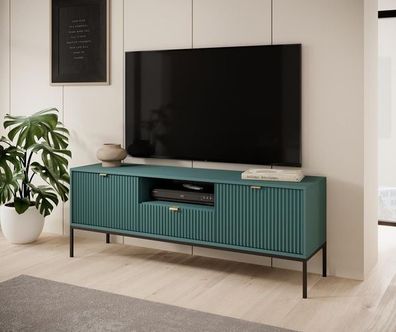 BETTSO TV-Schrank TV-Kommode TV-Möbel NOVA RTV-154 Grün Schwarzrahme Goldgriffe