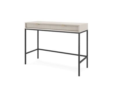 BETTSO Kaschmir Schminktisch mit Loft-Schubladen Nova Schwarzer Metallrahmen