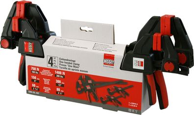 BESSEY 4 x Einhandzwingen EZM-EZL-SET 2 x 150 mm + 2 x 300 mm