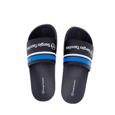 SergioTacchini Portofino Black Blue Slipper Badelatschen