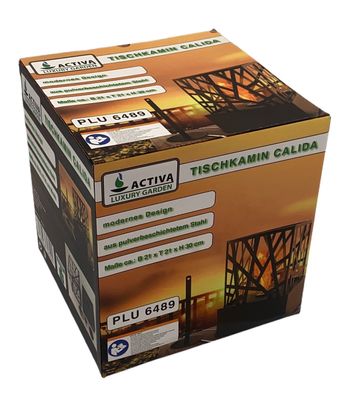 Activa Garden Bioethanol Tischkamin Elektrokamin Tisch Kaminfeuer 21x21x30cm NEU