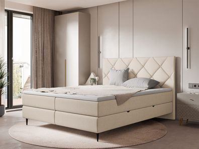 Boxspringbett Letra mit zwei Bettkästen Modern Doppelbett Matratze Schlafzimmer