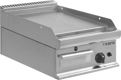 Saro Gas-Griddleplatte Tischmodell E7Ktg1Bbl, Maße B 400, Bratplatte 395 X T 700,