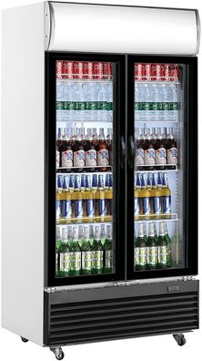 Gastronomie Saro Getränkekühlschrank Mit Werbetafel - 2-Türig Modell Gtk 800