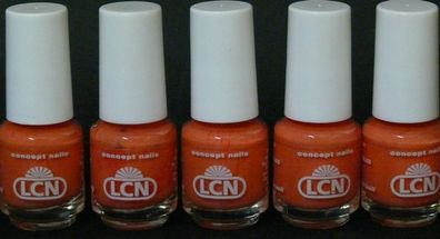 5 Stück LCN Nagelkunst Nagellack Nail Polish No. 198 Lachs Orange Farbe Restposten
