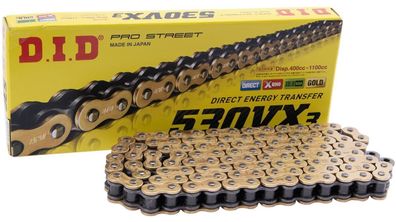 DID Kette "530VX3 G&amp; " 5/8 x 3/8, Pro-Street X 110 Glieder