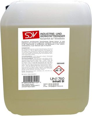 SDV Chemie - Industrie- Werkstattreiniger - 5 Liter Kanister - Konzentrat