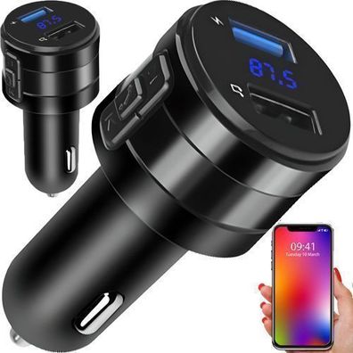 Bluetooth Adapter für Auto Radio FM Transmitter 3.0 Ladegerät Dual 2 USB Ports Retoo