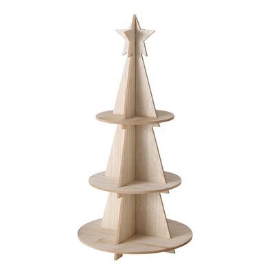 Etagere Christmas TREE natur braun Holz Dekoetagere Weihnachtsbaum Tannenbaum