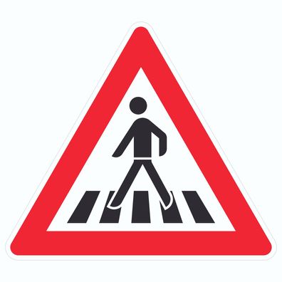 Aufkleber Dreick Achtung Fußgängerüberweg Symbol