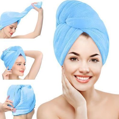 Haarturban Kopftuch Handtuch Kopfhandtuch Mikrofaser zum Trocknen 26x65 cm Retoo