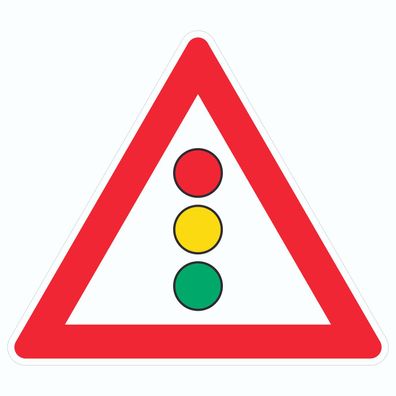 Aufkleber Dreick Achtung Ampel Symbol