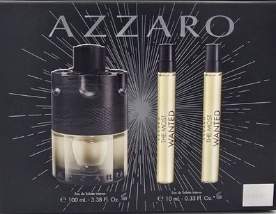 Azzaro The Most Wanted EDT Intense 100ml + 2 x Eau De Toilette 10ml Taschenspray