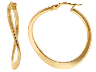 Elaine Firenze Schmuck Damen-Ohrringe Gelbgold 585 / 14 K Creolen 31 mm 58019