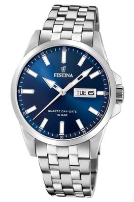 Festina Herrenuhr Quarz Stahl/Blau F20357/3