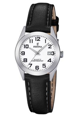 Festina Damenuhr Quarz mit Lederband Schwarz F20447/1