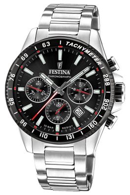 Festina Herrenuhr Chronograph Stahl/Schwarz F20560/6