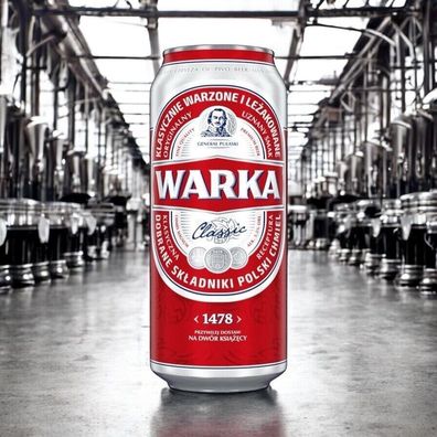 Warka Pils -Das Pils in der Dose und Flasche mit 5,2% Vol. aus Polen 24 x 0,5 L