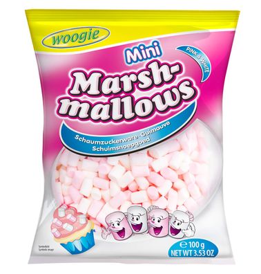 Woogie Mini Marshmallows Pink & Weiß 100g