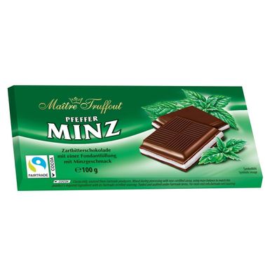 2x Maitre Truffout Cremeschokolade Pfefferminz a. 100g = 200g